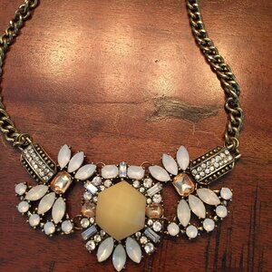 White and Yellow Statement Necklace